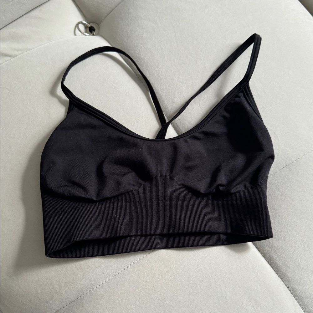 Gymshark black straps sports bra